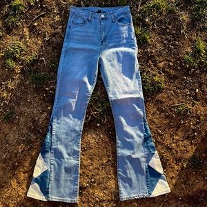 shein flare jeans with patches